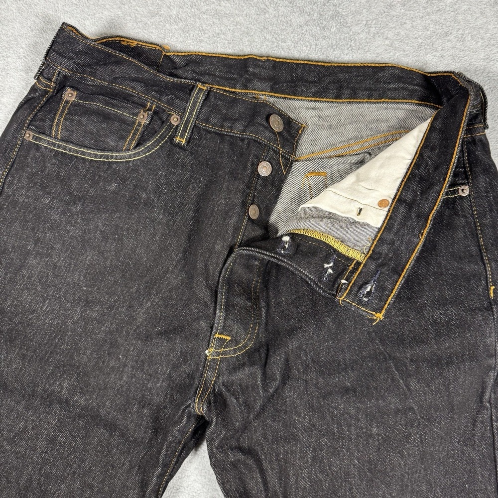 Levi's 501 Original Fit Jeans Men's 36x32 Black Button Fly Straight Leg 5 Pocket